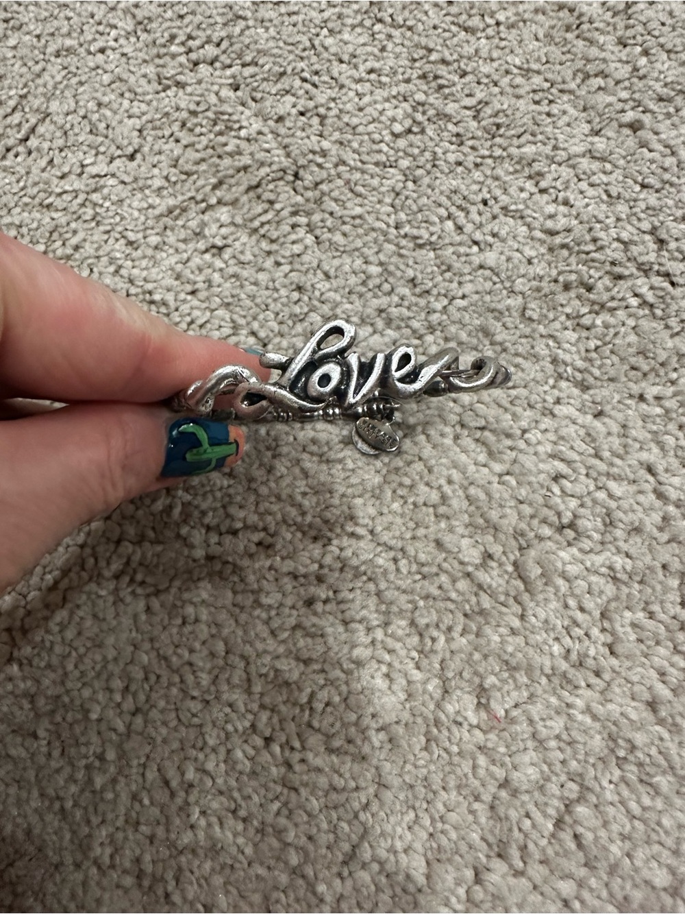 Alex and Ani Silver "Love" Script Bracelet